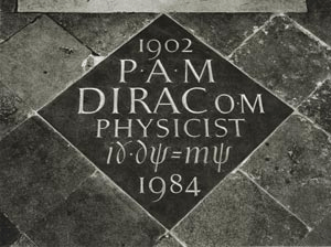 लंदन के शाही चर्च वेस्टमीनीस्टर एब्बी मे पाल डीरेक का समीकरण लंदन के शाही चर्च वेस्टमीनीस्टर एब्बी मे पाल डीरेक का समीकरण