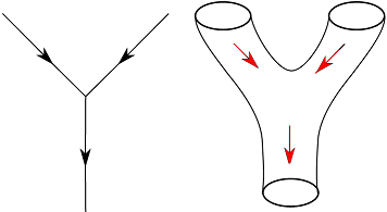 कण भौतिकी और स्ट्रींग सिद्धांत मे कणो/स्ट्रींगों के मध्य प्रतिक्रियायें