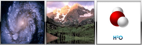 आकाशगंगा, पर्वत तथा जल अणु