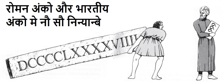 नौ सौ निन्यान्बे : रोमन और भारतीय अंको मे