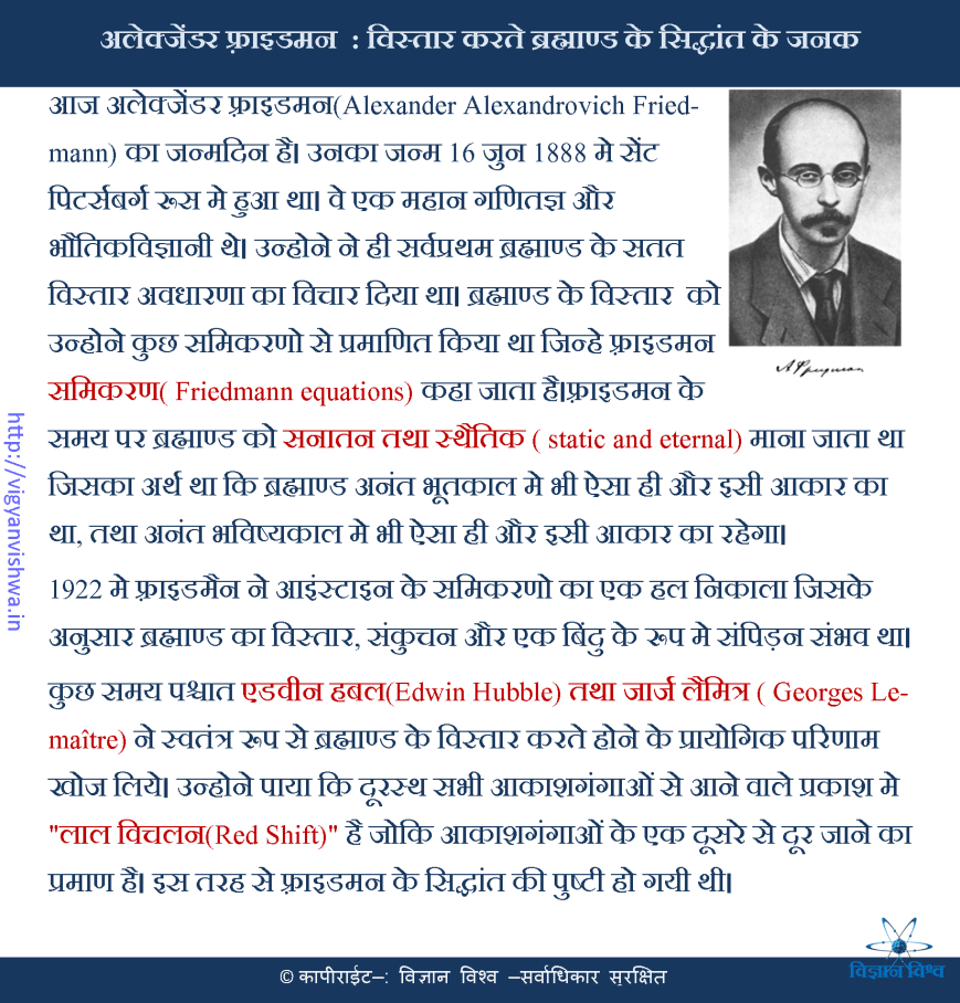अलेक्जेंडर फ़्रीडमन(Alexander Friedmann)