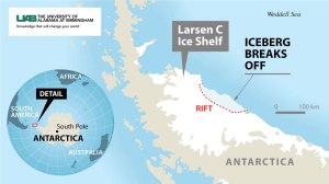 लार्सन-C बर्फ शेल्फ का टूटना(Larsen C ice shelf break)