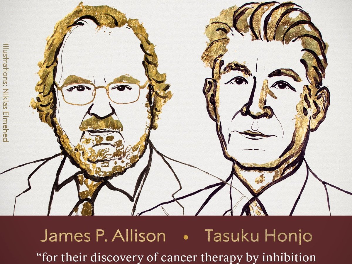 2018 चिकित्सा नोबेल पुरस्कार :  जेम्स पी एलिसन(James P. Allison) और तासुकू होंजो (Tasuku Honjo)