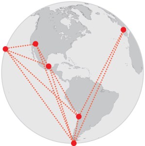 इवेंट होरीजान टेलिस्कोप एक अकेली दूरबीन नही है, यह आठ रेडीयो दूरबीनो का नेटवर्क है जोकि हवाई, अरिजोना, स्पेन, मेक्सीको, चीली और अंटार्कटीका मे स्तिथ है। 