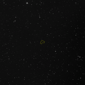 आकाश मे हब्बल डीप फ़ील्ड के लिये चयनित क्षेत्र और उसका आकार।